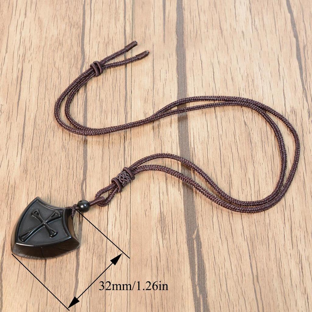 Obsidian Yin Yang Tai Chi Pendant Necklace - Protective Crystal Bagua Shield