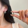 Double Circle Two Wearable Ways Zircon Buckle Earrings For Women Fashion Jewelry