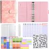 Macaron PU Leather Binder Budget Book A6 Cash Envelope Planner, Creative Finance Organizer Notebook