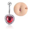 Rhinestone Double Heart Belly Button Ring Love Body Piercing Jewelry Zircon Navel Ring  Girl