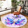1PC Butterfly Fantasy Round Chair Mat Area Rug - Non-Slip, Floor Mat for Office, Bedroom, and Indoor Decor -Gift D1127178