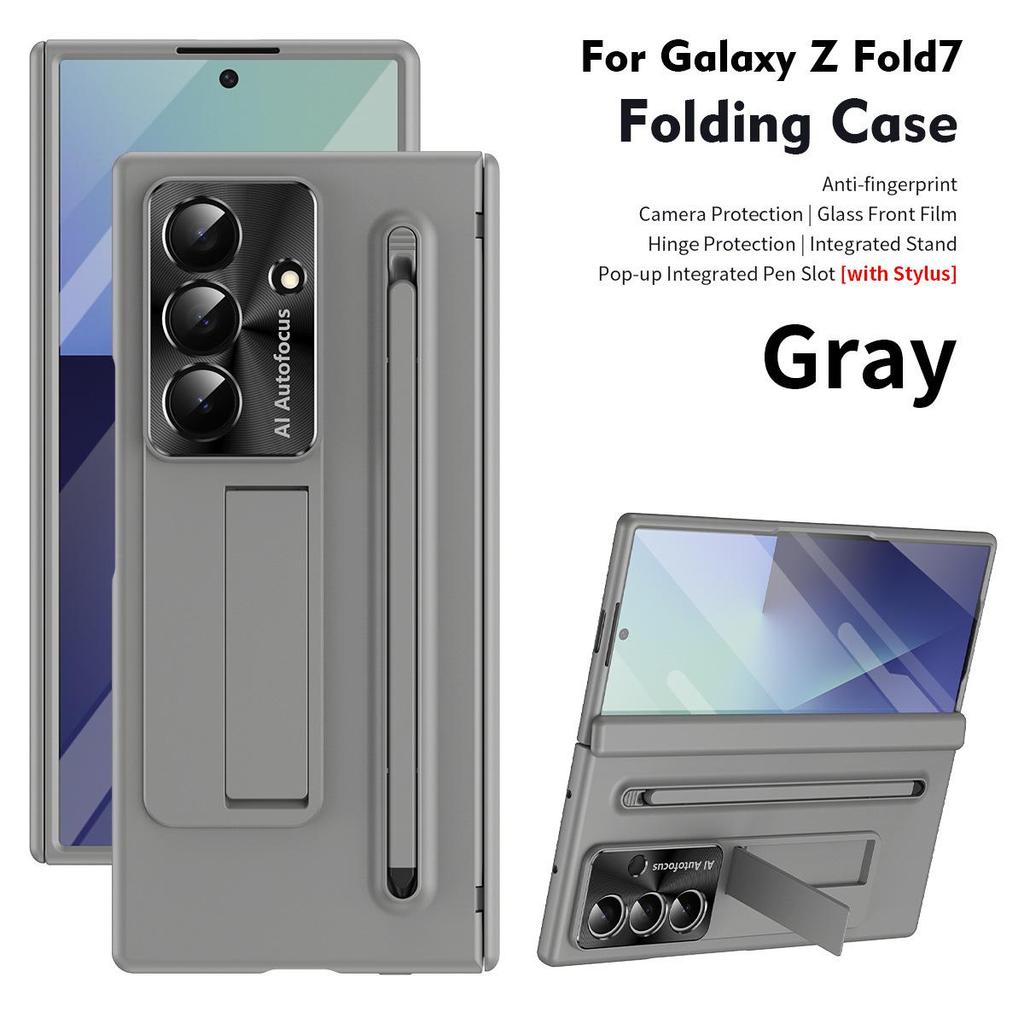 Samsung Galaxy Z Fold 7 Phone Case with Stylus Slot and Hinge Bracket