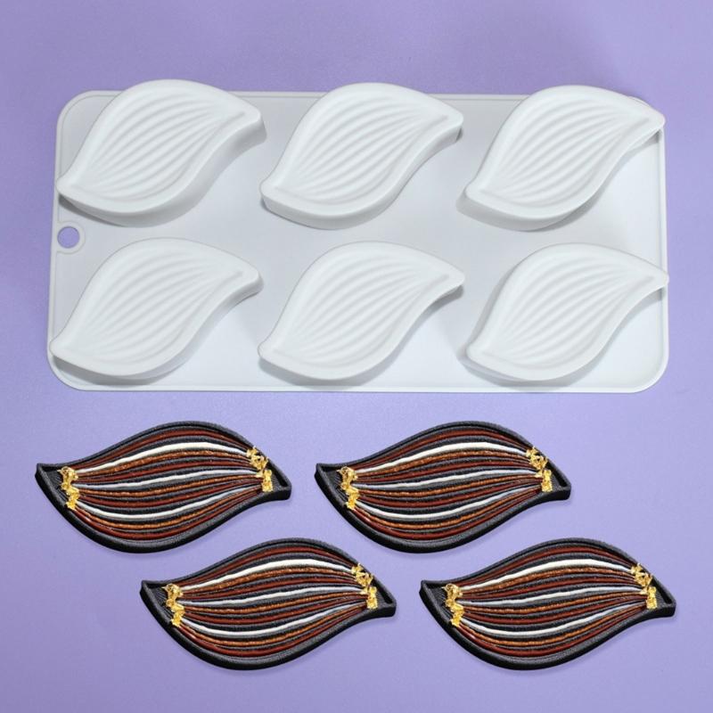 Mousses Cake Decorating Molds Silicone Molds Leaf Shape Chocolate Molds Holiday Dessert Cake Baking Tool Nonstick
