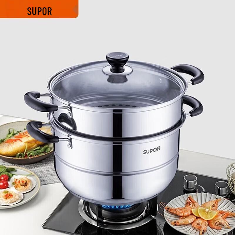 

Supor 26cm 304 Stainless Steel Double-Layer Steamer Pot
