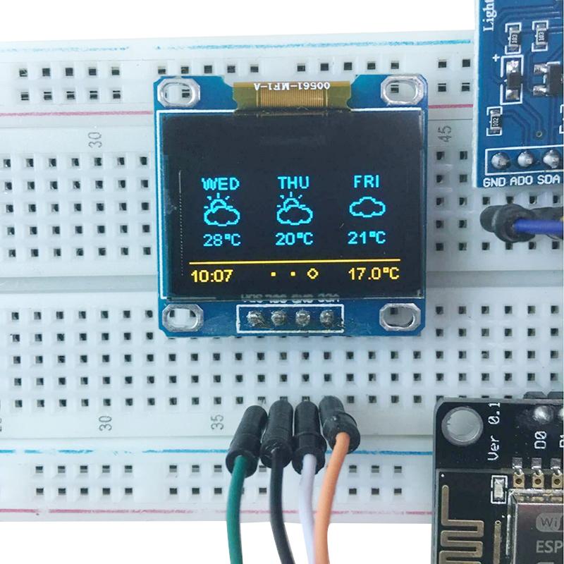ESP8266 Weather Instrument Kit Weather Station,DHT-11 BMP-180 BH1750 Sensor NodeMCU 0.96'' OLED Board for Arduino IoT Starter