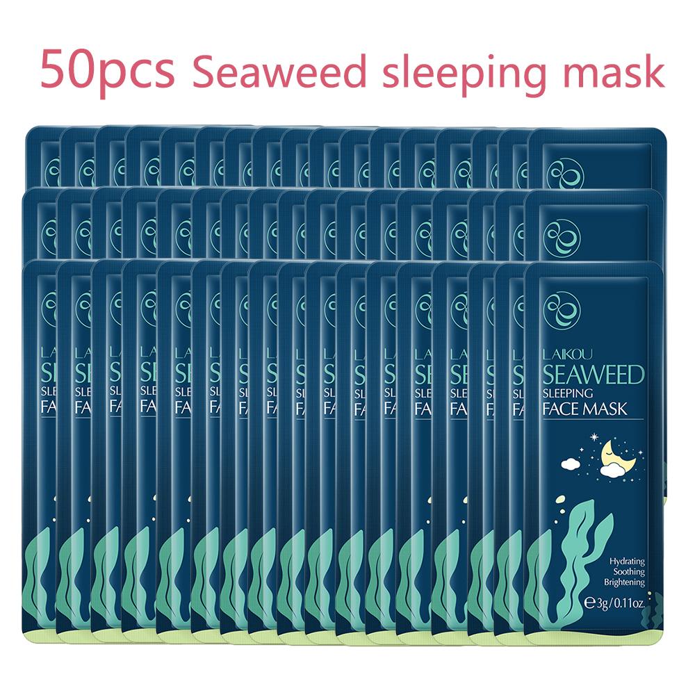 50PCS LAIKOU Matcha Moisturizing Sleeping Mask Facial Night Packs Smooth & Tender Skin Hydration Travel Bags Face Skin Care