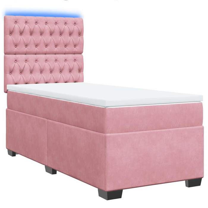 Maison Exclusive - Sommier à lattes de lit avec matelas Rose 100x200 cm Velours