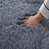 Long Pile Silk Wool Carpet - Full Coverage Bedroom and Living Room Rug, Solid Color