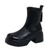 Fashion Aphixta New Patent Leather Women Ankle Boots Back Zip Concise Modern Boots 7cm Square Heel Shoe Woman Boats botines para mujeres