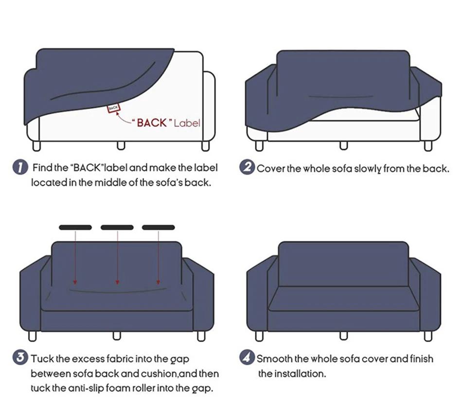 Capa de sofá para sala de estar, capa elástica grossa de jacquard para sofá, poltrona, 1/2/3/4 lugares, capa de sofá de canto em forma de L