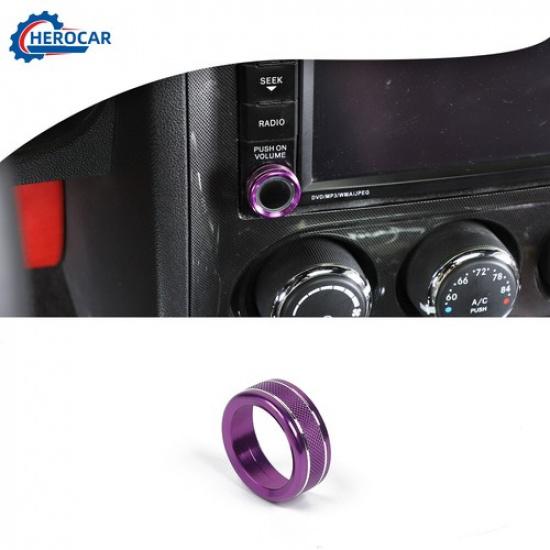 GPS Navigation Switch Knob Cover for Dodge Challenger Aluminium Alloy Purple