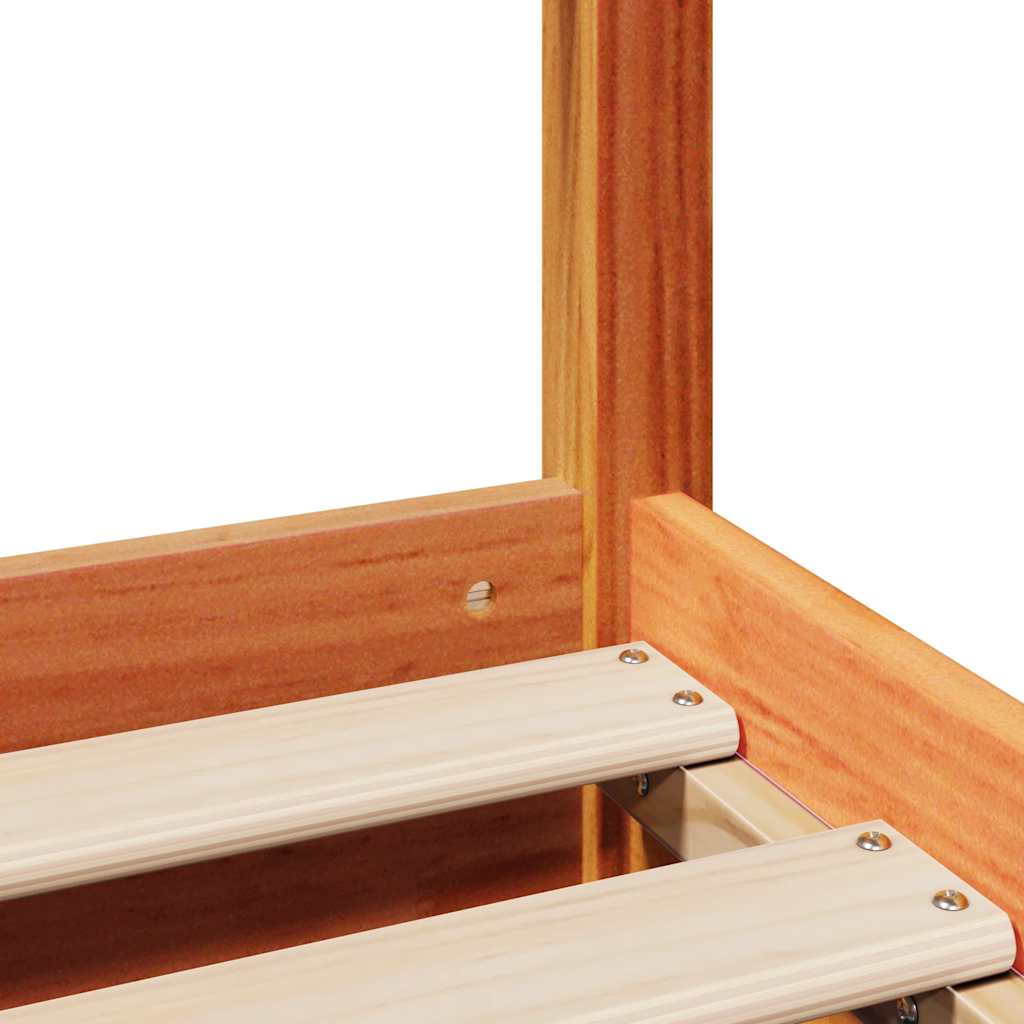 Solid Wood Bed Without Mattress Wax Brown 120x200 Cm Pine Wood
