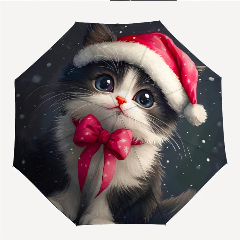 Chrismas Fashionable Automatic Opening/Closing Folding Umbrella. Portable and Foldable, Ideal for Gift, Travel, and Daily Use.