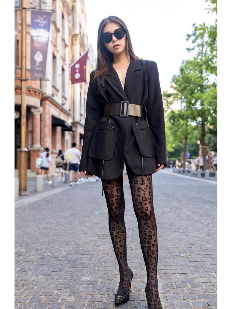 Leopard Jacquard Slimming Summer Stockings for Women