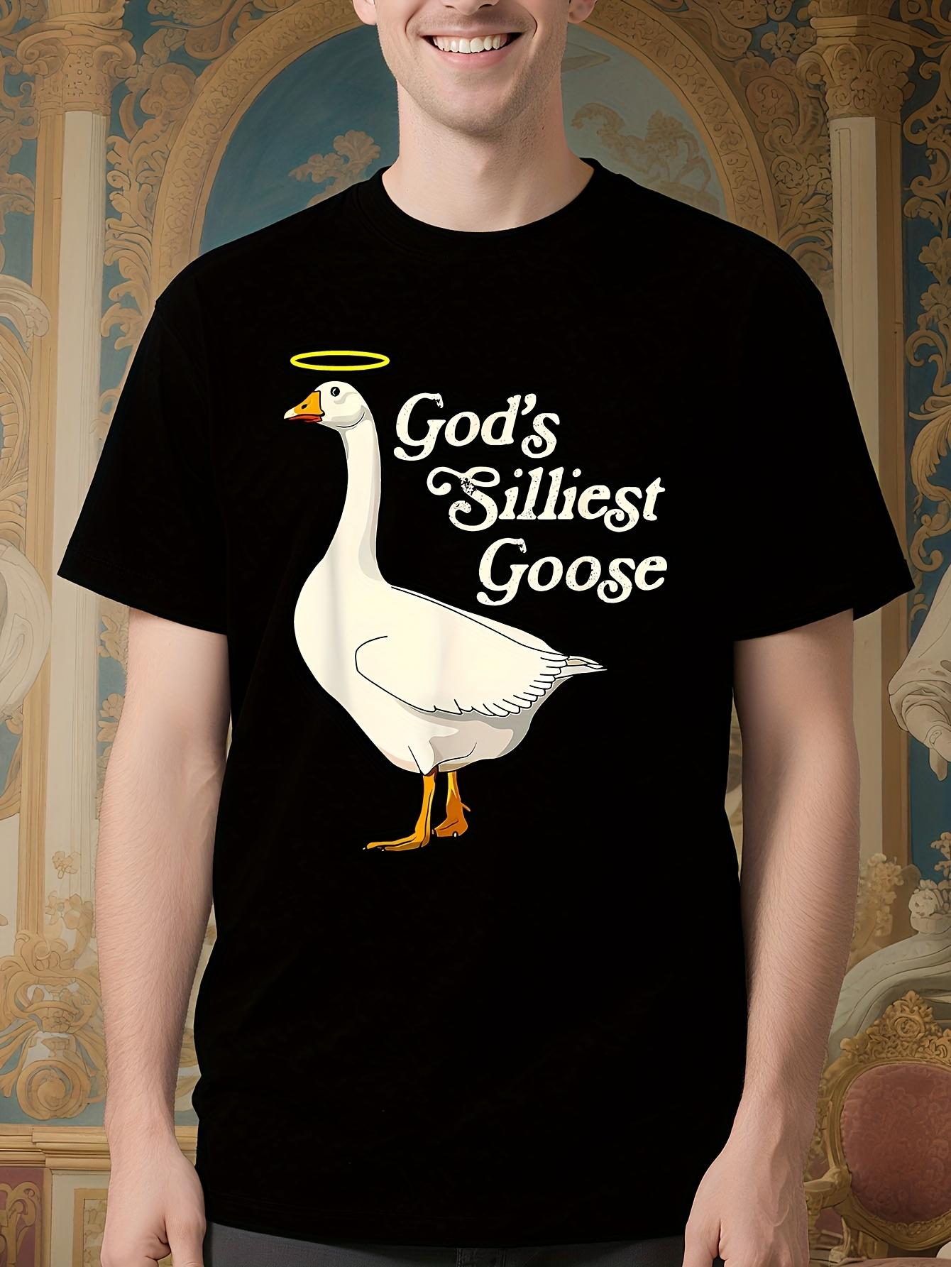Funny Religious Goose Graphic Tshirt - God S Silly Goose ... L