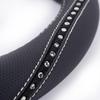 Universal Crystal Rhinestone Leather Steering Wheel Cover Car SUV Truck - Non-Slip Handmade Fashion Accessory