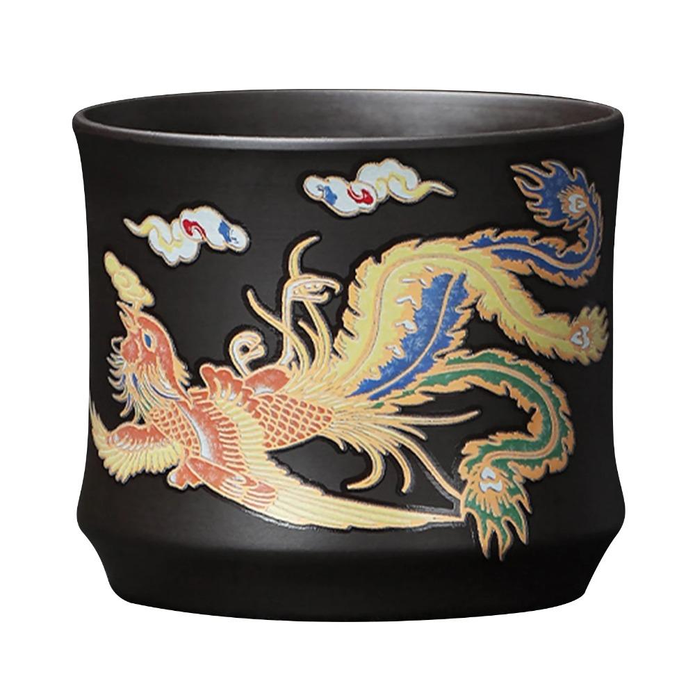 Hand-made Dragons Phoenixs Color-changing Purple Clay Teapot Anti-Scald Handle Tea Brewer Father's Day Gift Coffee Tea Tableware