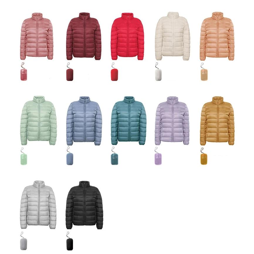 Damen Ultraleicht 90% Weiße Entendaunenjacken Damen Langarm Parkas Weicher Stoff Kurze Oberteile Mantel Windbreaker