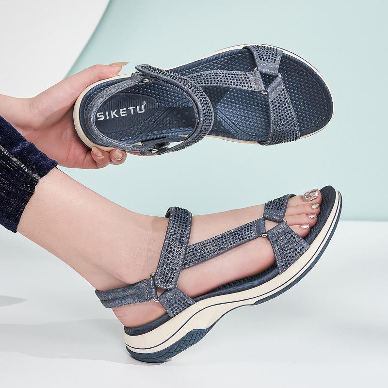 Flying Rhinestones Breathable Comfortable Casual And Versatile Sports Women's Sandals Fashionable Mother's Shoes Summer Simple
