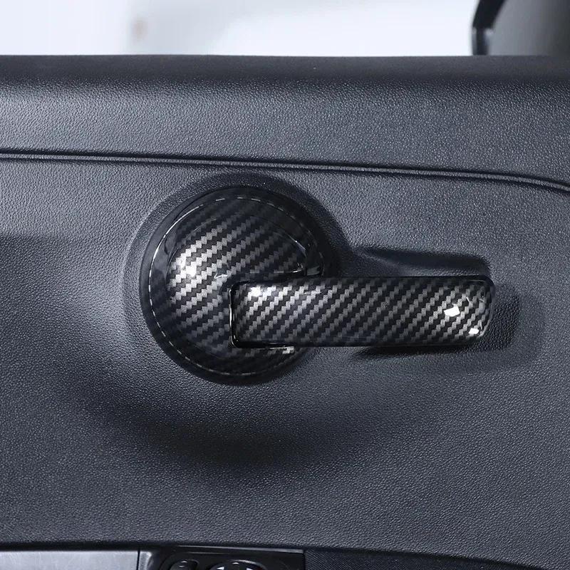 For Fiat 500 2010-2024 ABS Carbon Fiber Car Inside Handle Panel Frame Cover Trim Sticker Car  Accessories