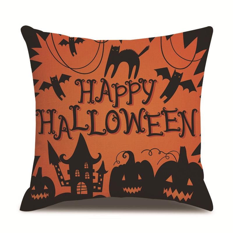 Halloween Linen Pillow Cover Printed Pillow Cover