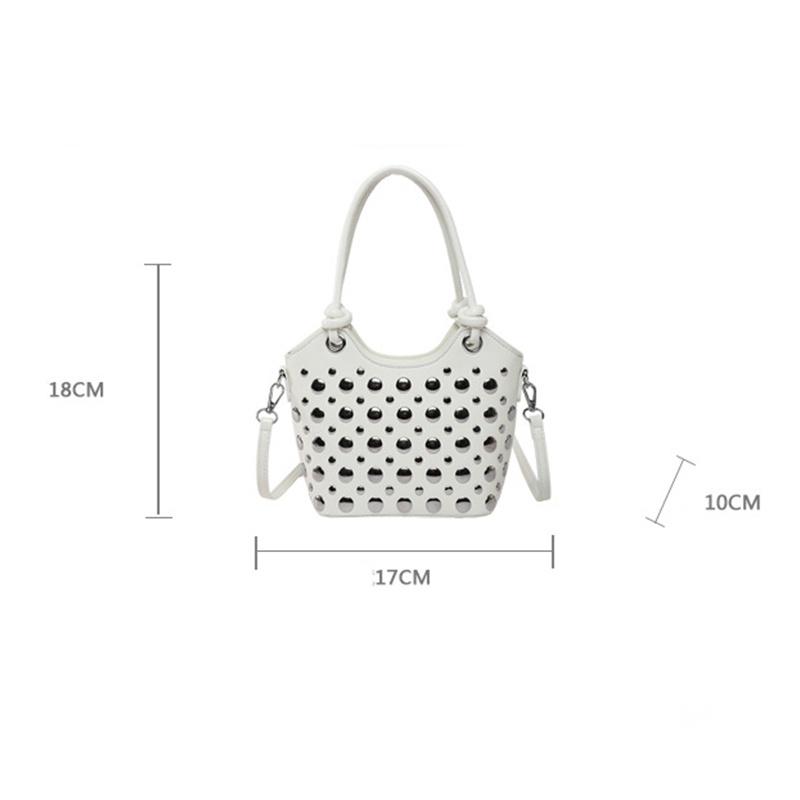 Rivet Shoulder Bags American Style PU Leather Tote Bag Large Capacity Commuting Handbag Messenger Causal Crossbody Commuter Bag