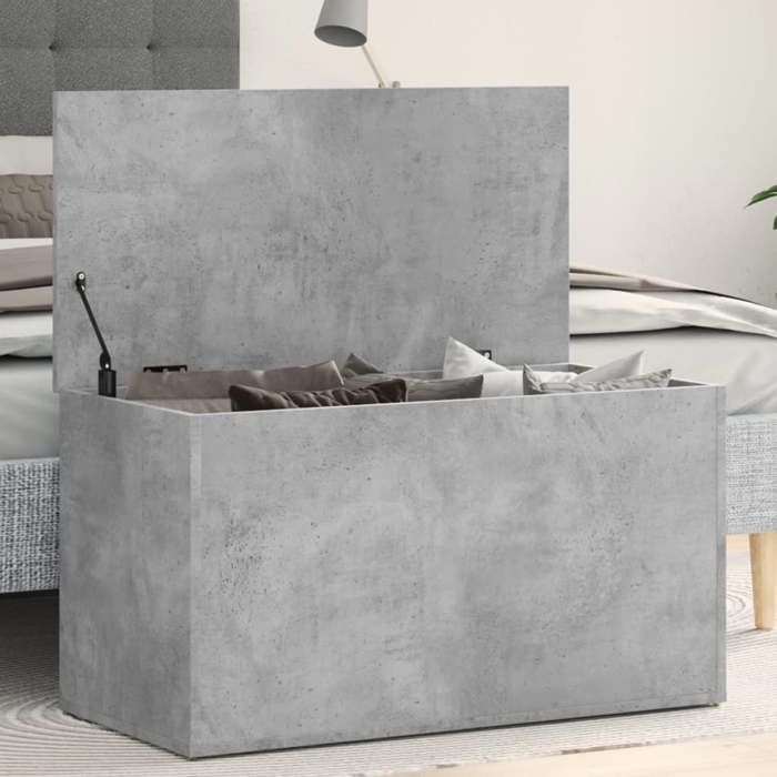 Coffre de rangement - VIDAXL - Béton Gris - 84x42x46 cm - Bois d'ingénierie - Design contemporain