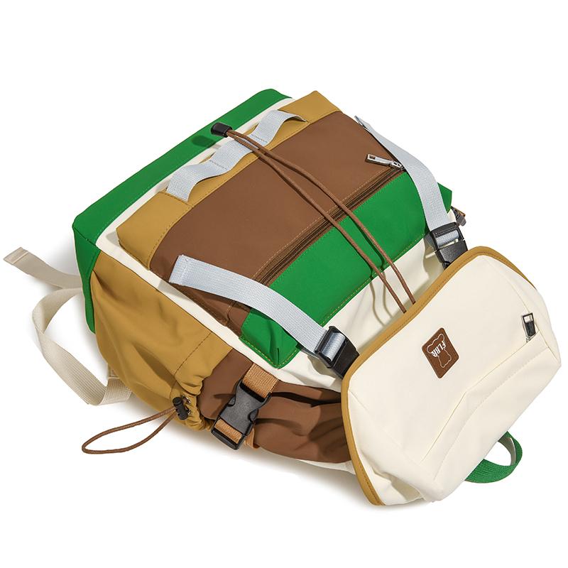 Travel Backpack Color Contrast Backpack Large Capacity Lightweight Student Schoolbag