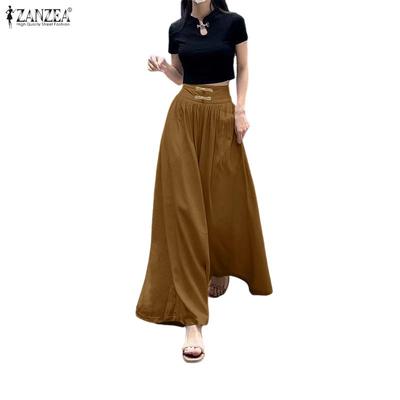 Women Daily Casual Elastic Waist Loose Wide Leg Pants