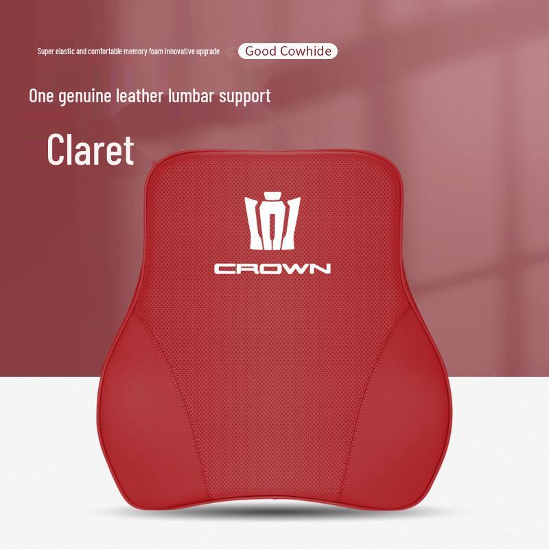 Genuine Leather Headrest & Lumbar Support for Toyota Crown Land Cruiser - Comfortable Neck Support & Decorative Accessory