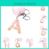 Fashionable Keychain With Plush Ball And English Letters Creative Car Accessory