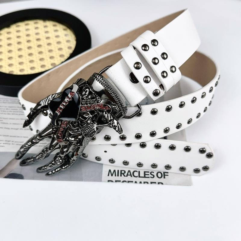 

Punk Claw Pu Leather Belt For Women And Men Harajuku Gothic Y2K Design Personality Embossed Belt Decoration Accessories білий