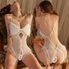 Yan Lingerie Lace Bandeau Bodysuit with Suspenders