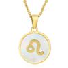 Elegant European & American Zodiac Pendant Necklace - Women's Gold Stainless Steel Constellation Charm