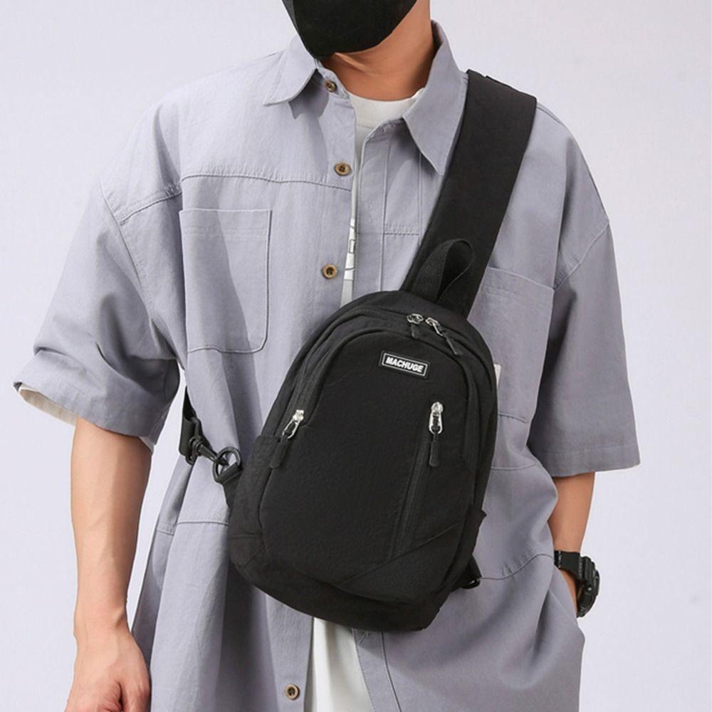

Nylon Men Chest Bag Casual Shoulder Bag Portable Sling Backpack Unisex