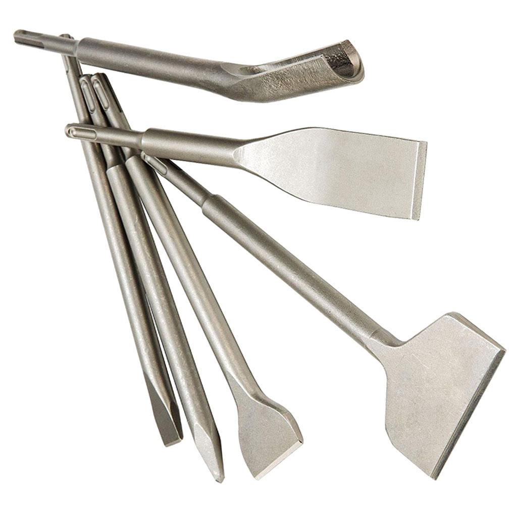 Meißelsatz mit 6 Meißeln passend für Beton, Ziegel, Mauerwerk Abbruch Bohren M