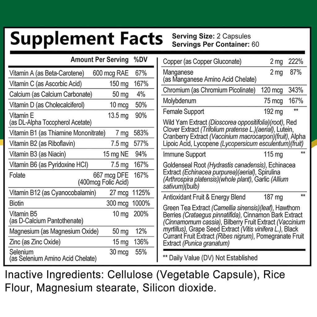 Airboy - Women's Nutritional Supplement Capsules - Vitamins and Minerals, Multipurpose Blend - Energy Supplement