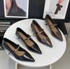 2026 French Vintage Pointed Mary Jane Shoes for Women Spring Workwear High Heels Woman Stiletto Heels Office Leather Shoes