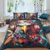 Eagle Duvet Cover Set Queen Size for Adults Animals Pattern Bedding Set Stylish Decorative Bird Comforter Cover