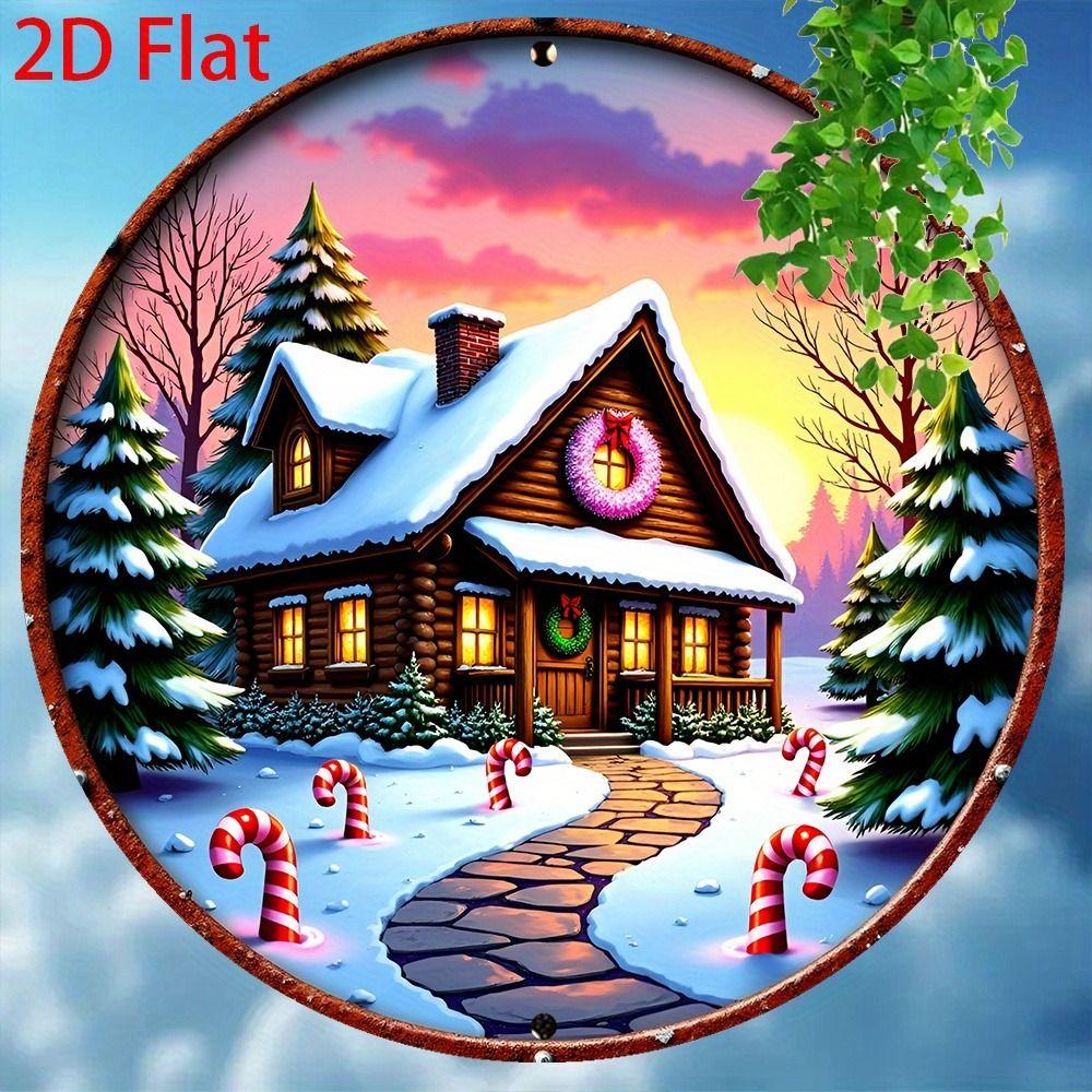 Vintage Metal Sign Blue Deer Merry Christmas Retro Tin Plate Wall Decor Home Holiday Gift 20 Cm