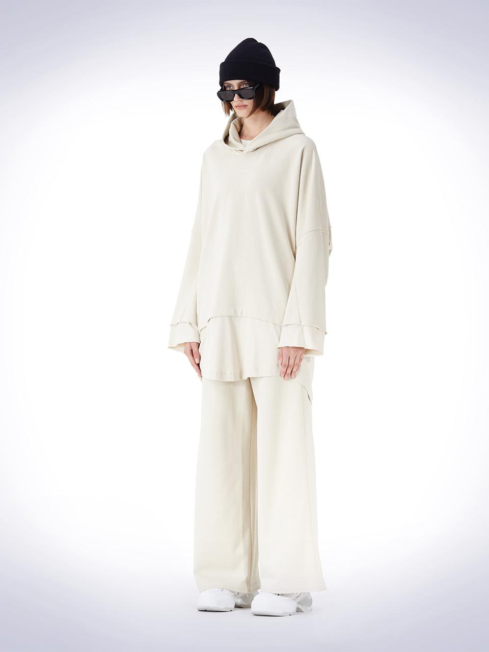 House 072C Layered Overfit Hoodie T-Shirt Ivory F