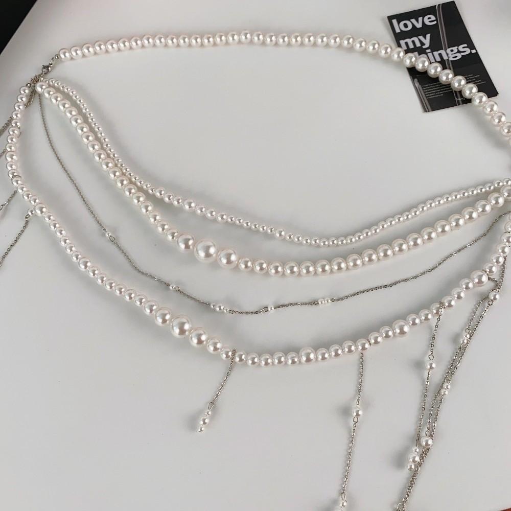 Clothing Accessories Pearl Pendant Belt Strap Multilayer Party Belt Casual Wear
