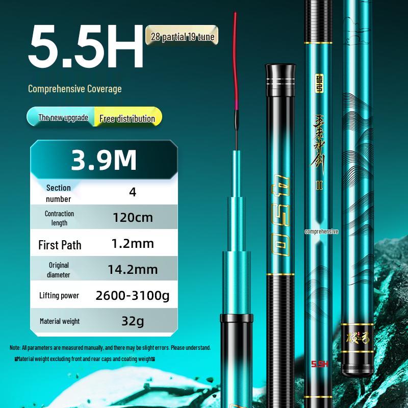 Ultra Light & Hard Carbon Fishing Rod 28/19 Tune Taiwanese Big Fish Gear - Divine Sword Series by Bow King
