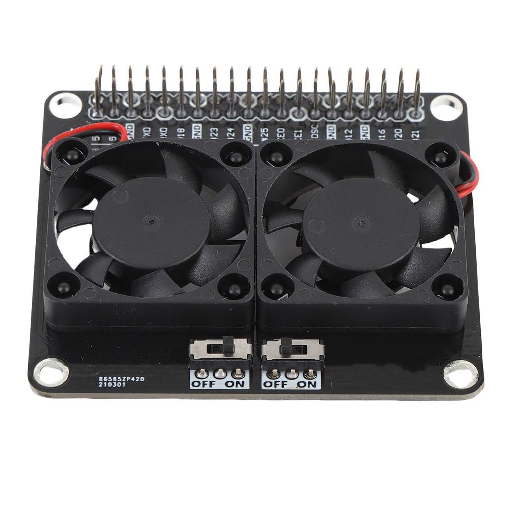 GPIO Expansion Board Fit for RasPi 4B 3B+ 3B 3A+ Dual Cooling Fans GPIO Expansion Board Module