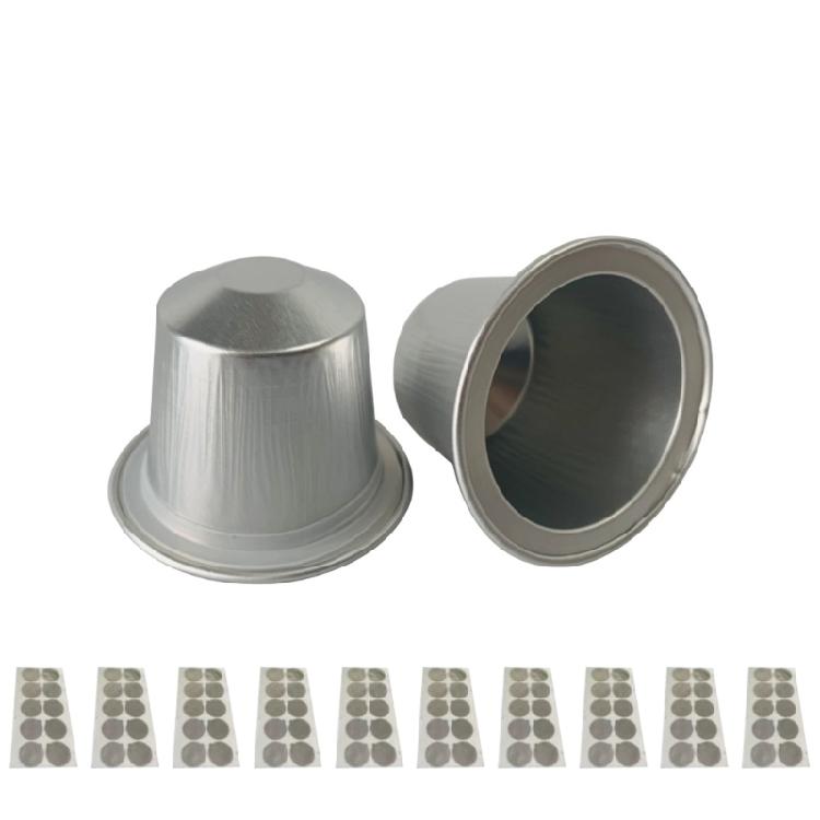 100 шт. Алюминиевые Кофейные Капсулы с Самоклеящейся Запечатывающей Пленкой-Наклейкой