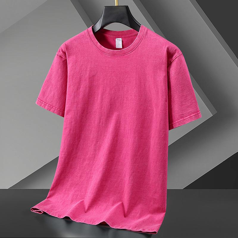 Wash To Make Old Retro Cotton Breathable Comfortable Loose Round Neck Fashion Short-sleeved T-shirt