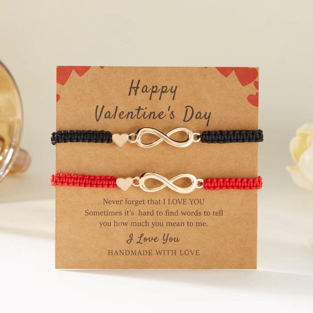 Romantic Infinite Love 8 Infinity Charm Couple Bracelets for Women Men Lucky Red Rope Handmade Bracelets Friendship Jewelry Gift