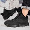 Men's Shoes Winter Thick and Cotton Mid High Top Casual Sports Shoes Warm Outdoor Shoes Lightweight and Non Slip Dad Shoes Walking Shoes