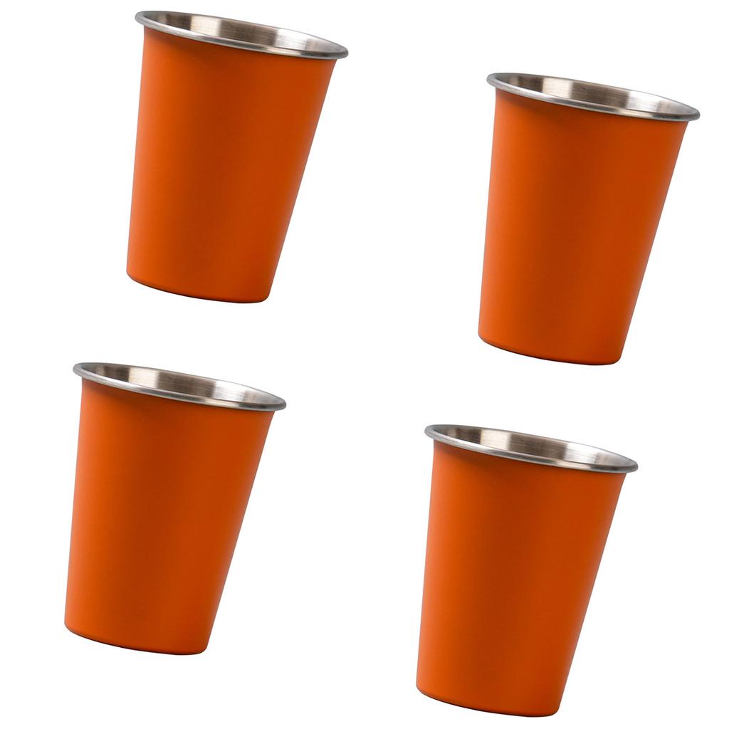 4er-Set tragbare Edelstahlbecher für Tee, Kaffee, Milch, Bier, stapelbar, ideal für Camping, Reisen und Wandern