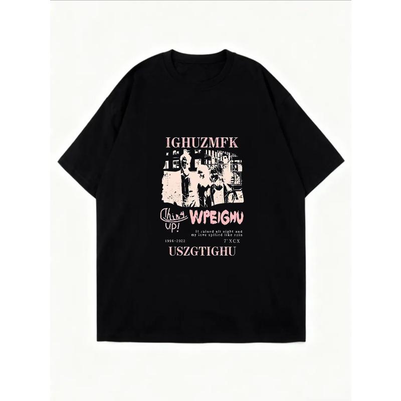 Übergroßes T-Shirt Weiß Grafikdruck mit Text und Pferdedesign für Freizeitkleidung